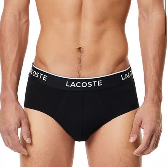 LACOSTE Men's 3pk. Regular-Fit Stretch Logo Band Briefs - Picture 2 of 14